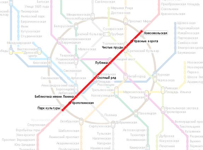 Сокольническая линия метро схема на карте москвы