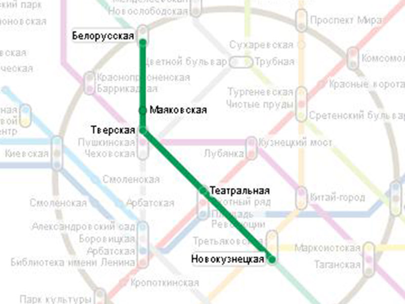 Москва схема метро зеленая линия